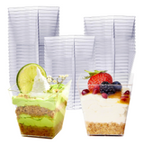 288x Clear Plastic Square  Dessert Cups - Premium & BPA Free
