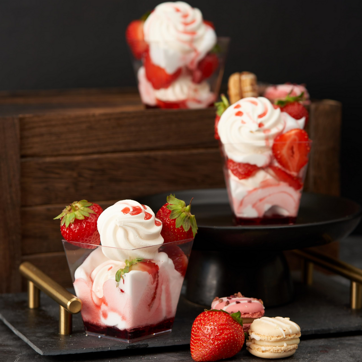 288x Clear Plastic Square  Dessert Cups - Premium & BPA Free