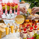 144x 210ml Plastic Champagne Flutes - Clear Wine Glasses (Bulk)