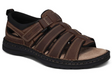 Hush Puppies Spartan Mens Leather Wide Fit Sandals - Brown (Slip On Comfort Shoes)