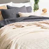 Renee Taylor Heston 480 GSM Velvet Sherpa Blanket - Stone (OEKO-TEX Certified)