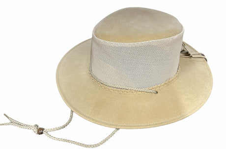 Dents Mens Cooler Western Wide Brim Hat - Stone (Summer Sun Outback Breathable)