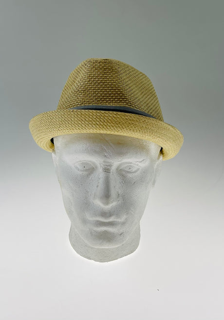 Dents Mens Toyo Straw Trilby Hat - Natural (Short Brimmed)