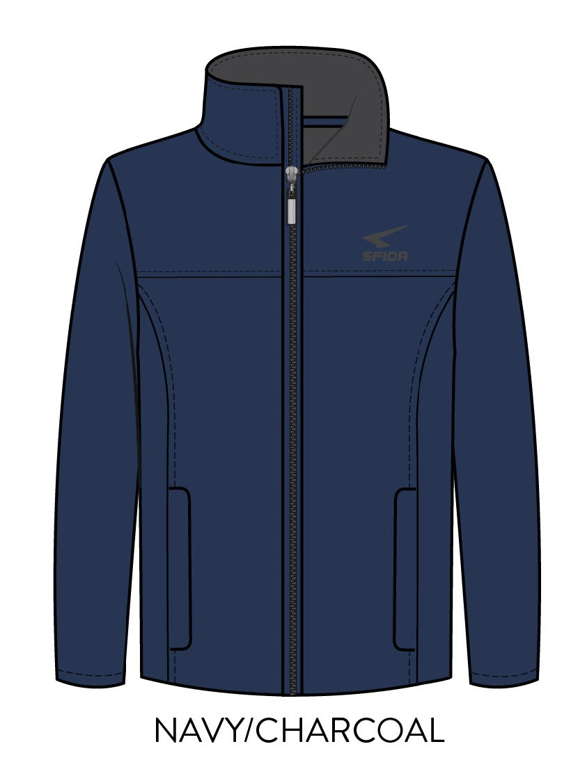 Sfida Hudson Mens Polar Fleece Jacket - Navy/Charcoal (Full Zip Stand Collar)