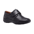 Hush Puppies Mens Bloke Extra Wide Leather Shoes w/ Strap - Black