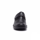 HUSH PUPPIES BLOKE Leather Shoes Slip On Extra Wide Work All Day Comfort - Black