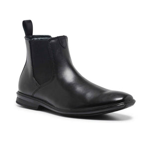 Hush Puppies Mens Chelsea Leather Boots - Black (Work Shoes)