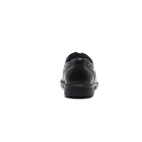 Hush Puppies Heathcote Mens Extra Wide Leather Shoes - Black (Lace Up Work Business)