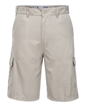Huski Cascade Mens Cargo Shorts - Army (Microfibre Flexi Fit Military 515206) - Bone
