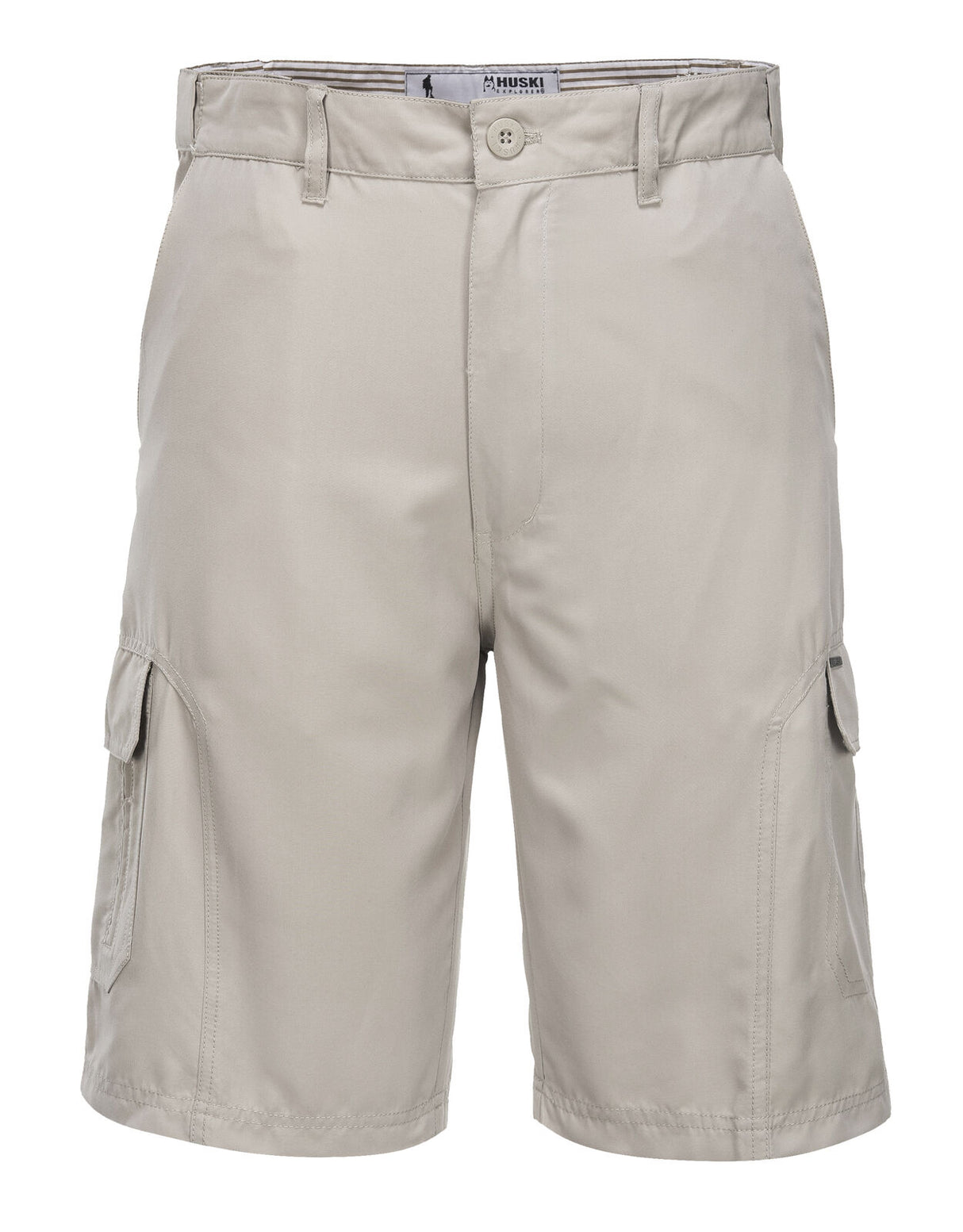 Huski Cascade Mens Cargo Shorts - Army (Microfibre Flexi Fit Military 515206) - Bone
