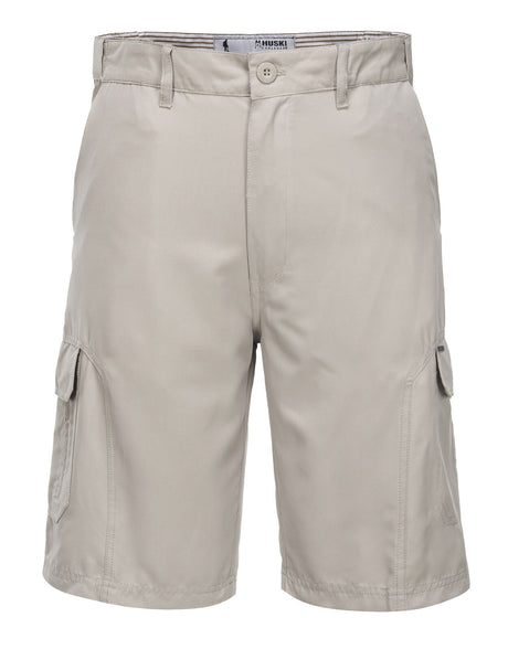 Huski Cascade Mens Cargo Shorts - Bone Grey (Microfibre Flexi Fit Military 515206)