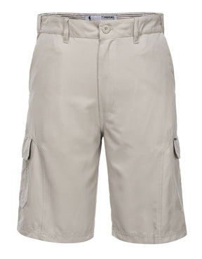 Huski Cascade Mens Cargo Shorts - Army (Microfibre Flexi Fit Military 515206) - Bone