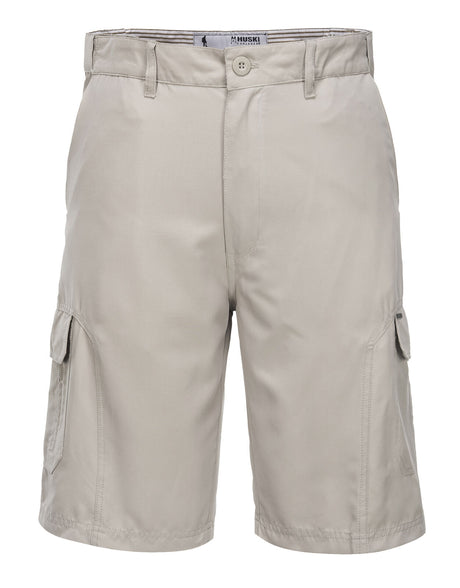 Huski Cascade Mens Cargo Shorts - Bone Grey (Microfibre Flexi Fit Military 515206)