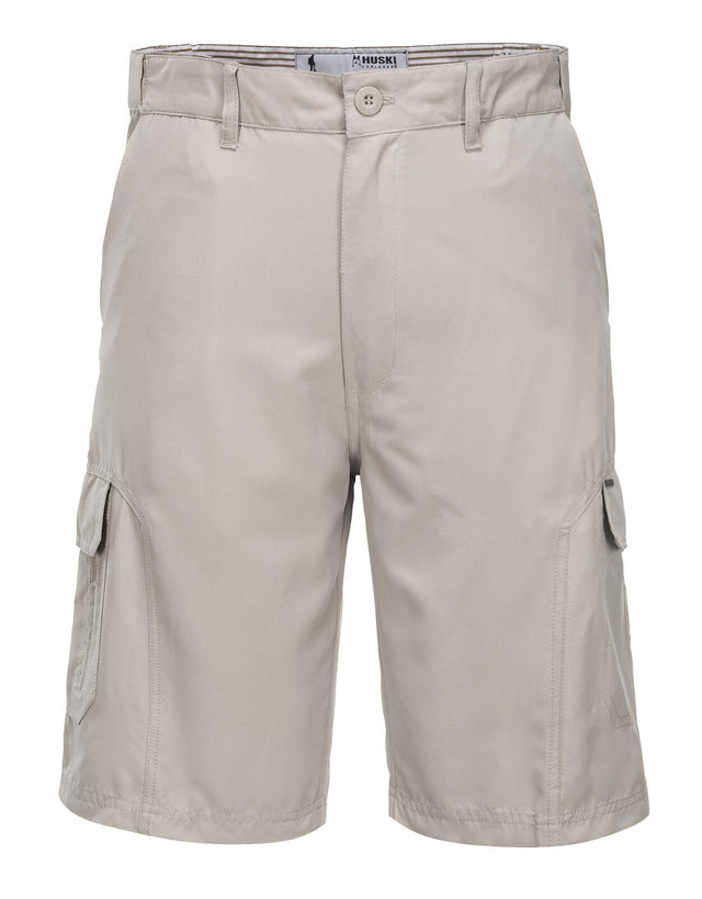 Huski Cascade Mens Cargo Shorts - Army (Microfibre Flexi Fit Military 515206) - Bone