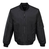 Huski Mens Quilted Combat Bomber Jacket (Waterproof & Windproof Workwear Coat) - Black