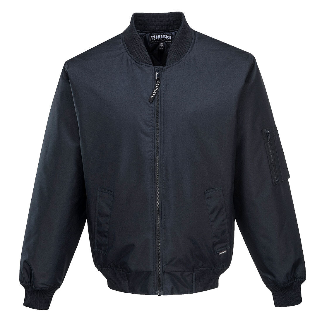 Huski Mens Quilted Combat Bomber Jacket - Navy Blue (Waterproof & Windproof Workwear Coat)