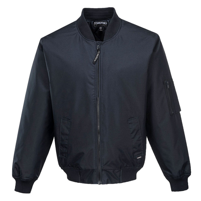 Huski Mens Quilted Combat Bomber Jacket - Navy Blue (Waterproof & Windproof Workwear Coat)