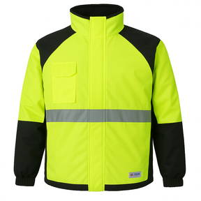 HUSKI Miner Hi Vis Reflective Waterproof Jacket - Yellow (Industrial Safety Workwear 918015)