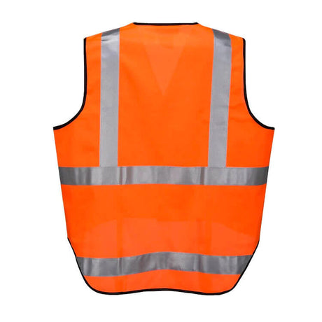 HUSKI Hi Vis Orange Patrol Vest - 3M Reflective Tape Safety High Visibility Workwear (918094)