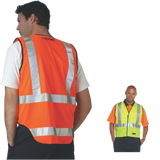 HUSKI Hi Vis Patrol Vest 3M Reflective Tape Safety Workwear High Visibility - Orange
