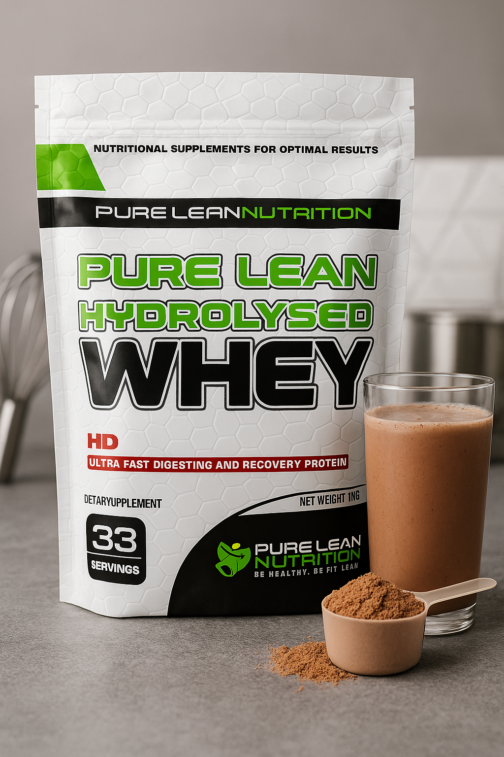 2KG Hydrolysed Whey Protein Powder Fast Digesting WPI WPC - Chocolate
