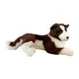 Bocchetta Hazel 62cm Border Collie with Satin Pocket Plush Toy - Chocolate (Realistic Stuffed Animal Dog Gift)