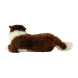 Bocchetta Hazel 62cm Border Collie with Satin Pocket Plush Toy - Chocolate (Realistic Stuffed Animal Dog Gift)