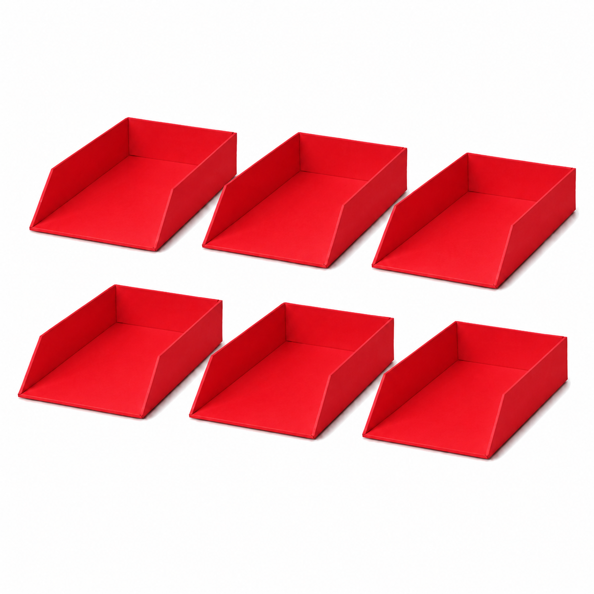 6x Italplast Eazi Fold A4 Document Tray in Red