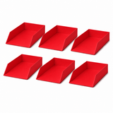 6x Italplast Eazi Fold A4 Document Tray in Red