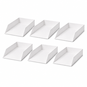 6x Italplast Eazi Fold A4 Document Tray in White