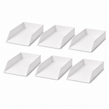 6x Italplast Eazi Fold A4 Document Tray in White