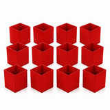 12x Foldable Pencil Cup for Home Office Desk Ruler Scissor Holder EAZI FOLD in Red