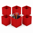 12x Foldable Pencil Cup for Home Office Desk Ruler Scissor Holder EAZI FOLD in Red