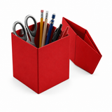 Foldable Pencil Cup for Home Office Desk Ruler Scissor Holder EAZI FOLD in Red