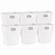6x Italplast Eazi Fold 12-Litre Office Waste Rubbish Recycling Bin in White