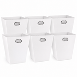 6x Italplast Eazi Fold 12-Litre Office Waste Rubbish Recycling Bin in White