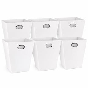 6x Italplast Eazi Fold 12-Litre Office Waste Rubbish Recycling Bin in White