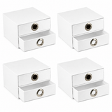 4x Italplast EAZI FOLD 2 Drawer Storage Tidy Compartment Office Foldable Recyclable in White
