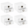 4x Italplast EAZI FOLD 2 Drawer Storage Tidy Compartment Office Foldable Recyclable in White