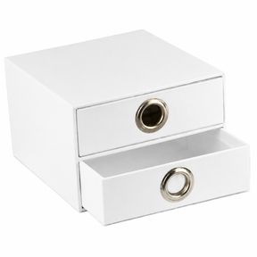 Italplast EAZI FOLD 2 Drawer Storage Tidy Compartment Office Foldable Recyclable in White