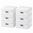 6x Italplast Eazi Fold A4 Paper Document Storage Box in White