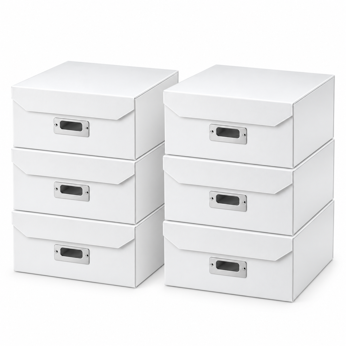 6x Italplast Eazi Fold A4 Paper Document Storage Box in White