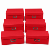 6x Italplast Eazi Fold A5 Paper Document Storage Box Bulk Pack - Red
