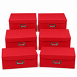 6x Italplast Eazi Fold A5 Paper Document Storage Box Bulk Pack - Red