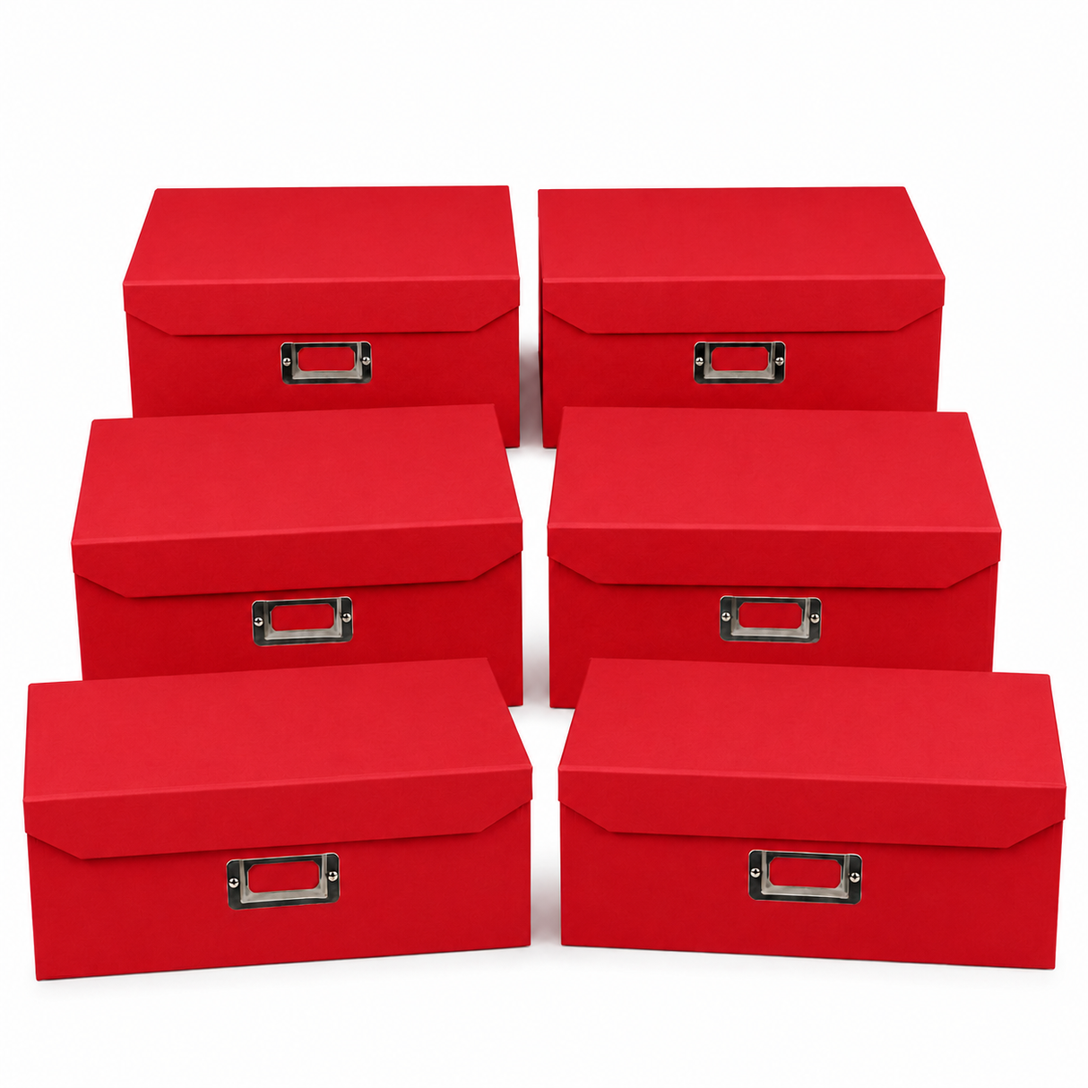 6x Italplast Eazi Fold A5 Paper Document Storage Box Bulk Pack - Red