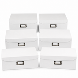 6x Italplast Eazi Fold A5 Paper Document Storage Box Bulk Pack - White