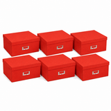 6x Italplast Eazi Fold A3 Paper Document Storage Boxes in Red