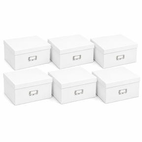 6x Italplast Eazi Fold A3 Paper Document Storage Box in White