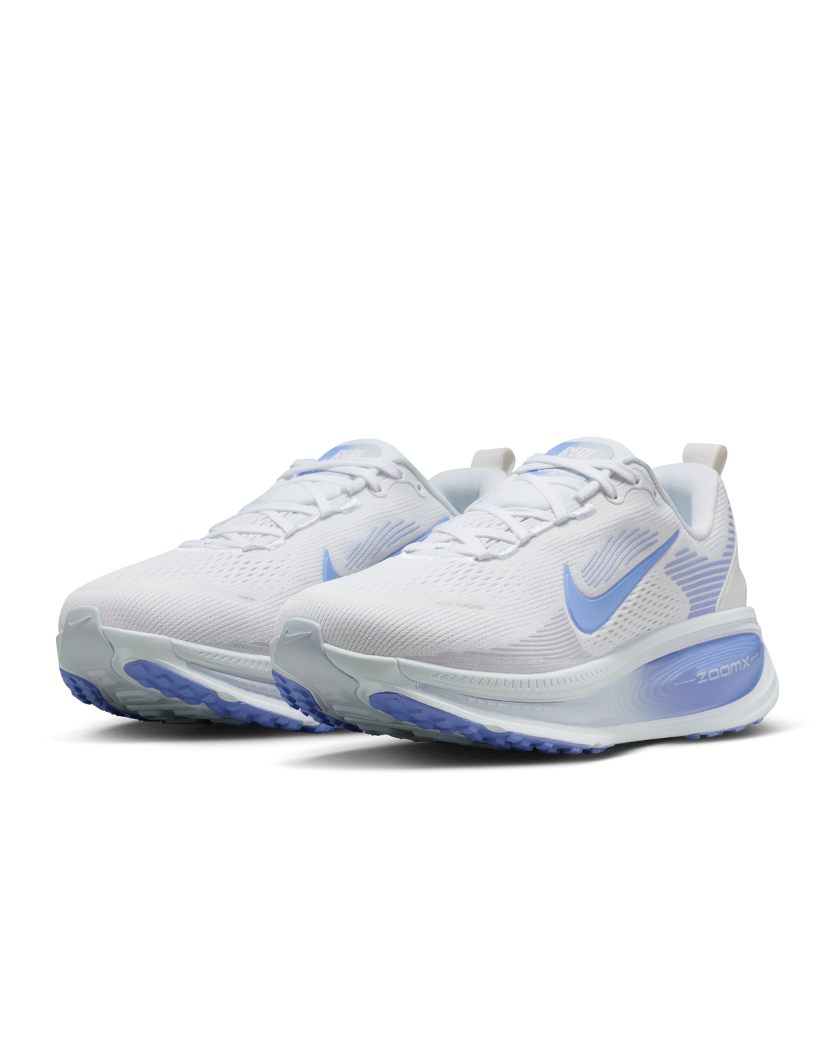 Nike Vomero 18 Womens D Wide Road Running Shoes - White-Grey-Royal (Athletic Sneakers/Runners)