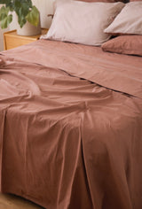 100% Cotton Percale Sheet Set - Fitted & Flat Sheets + Pillowcases - Terra